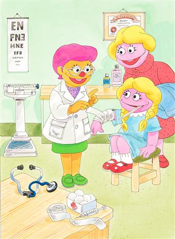 (SESAME STREET) Today Betty Lou is at the doctors surgery.
